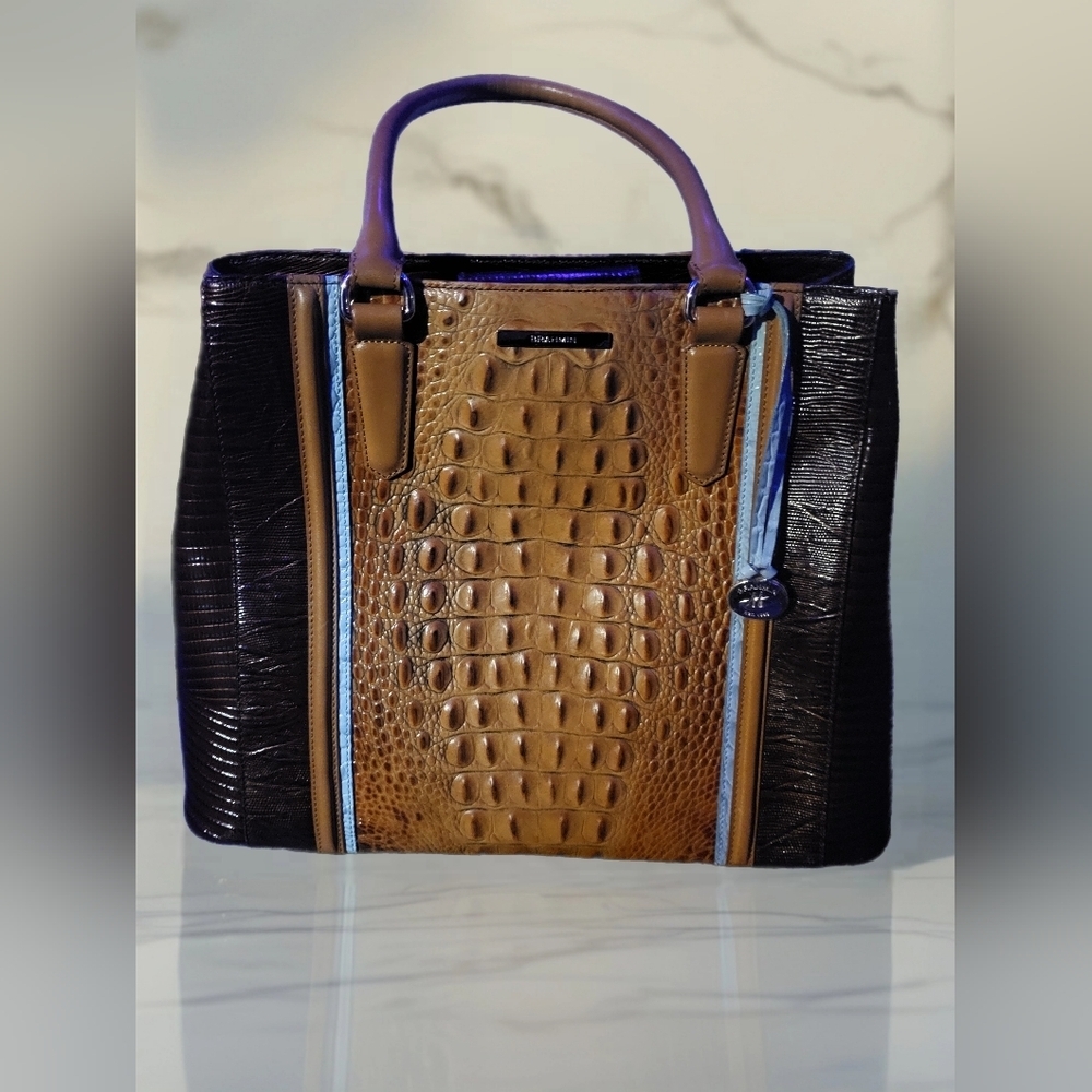 BRAHMIN Joan Tote In Roasted Almond Garrone. N451154